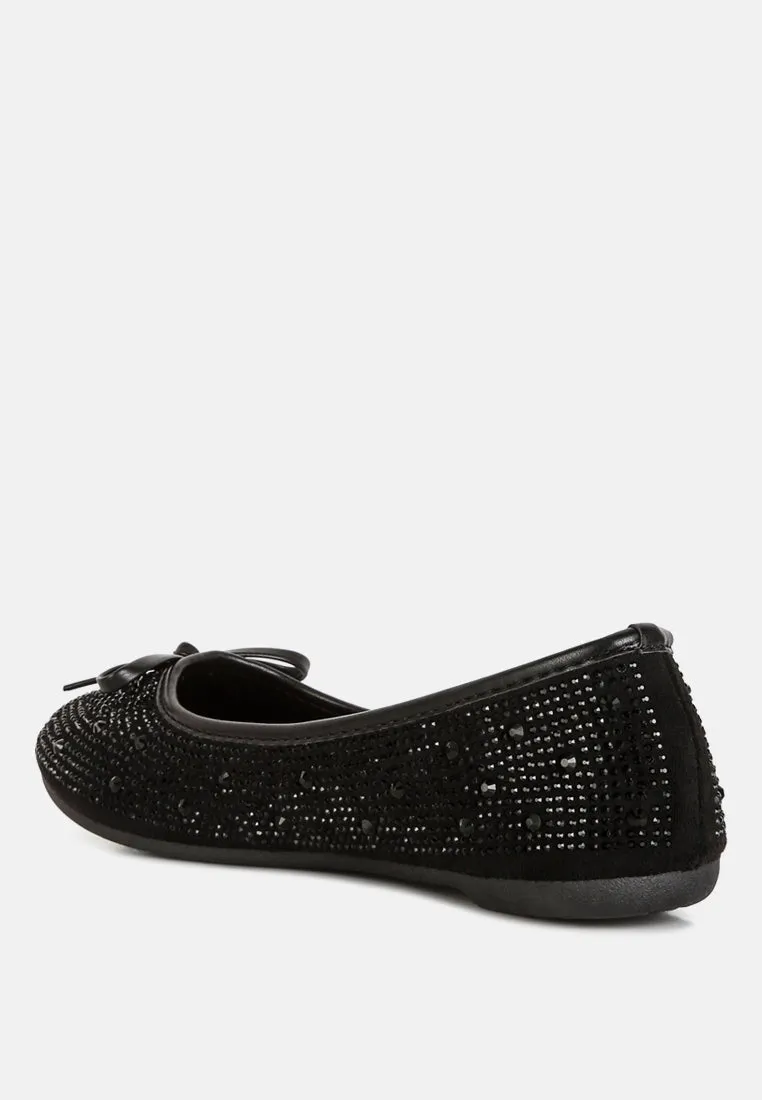 Hosana Rhinestones And Stud Embellished Ballet Flats By RAG