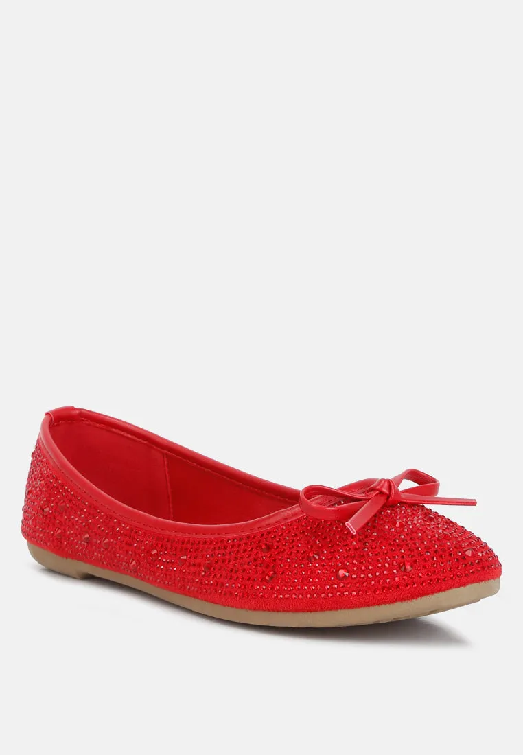 Hosana Rhinestones And Stud Embellished Ballet Flats By RAG