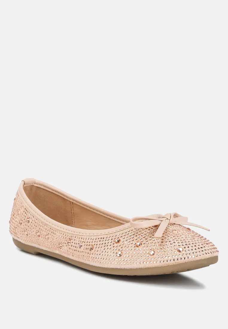 Hosana Rhinestones And Stud Embellished Ballet Flats By RAG