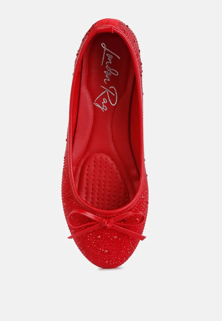 Hosana Rhinestones And Stud Embellished Ballet Flats By RAG