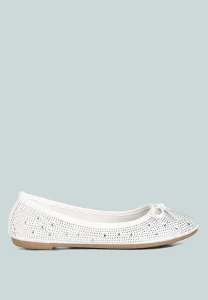 Hosana Rhinestones And Stud Embellished Ballet Flats By RAG