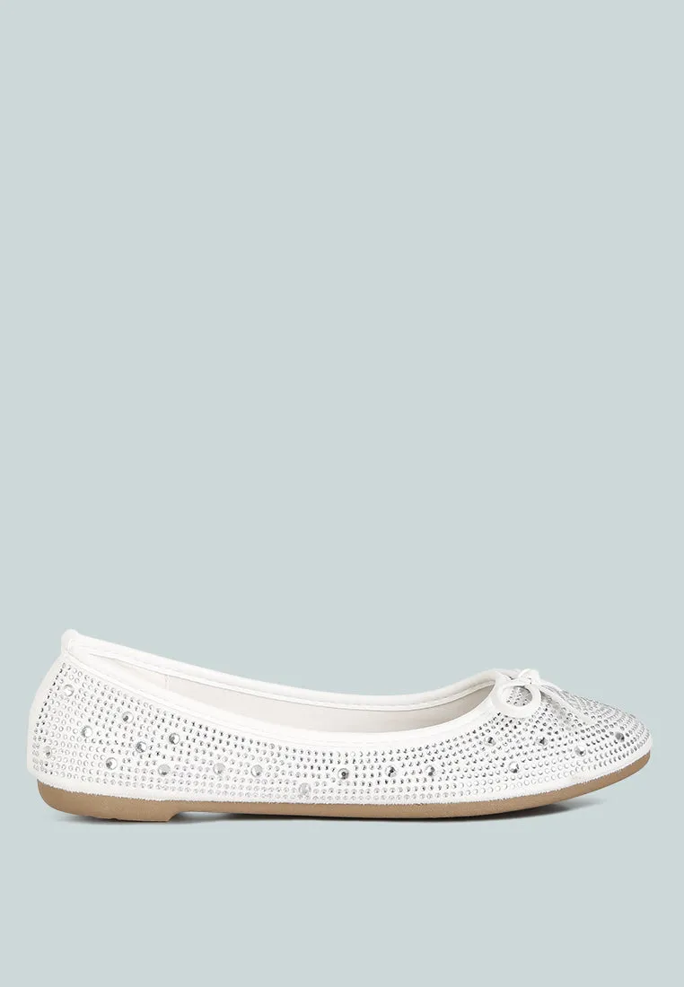 Hosana Rhinestones And Stud Embellished Ballet Flats By RAG