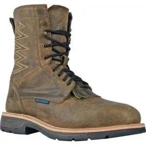 Hoss Men's Brisbee 8" Lacer Comp Toe Slip Resist Work Boot- Brown- 94062