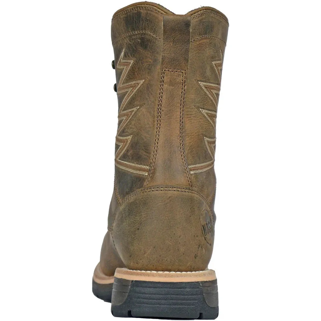 Hoss Men's Brisbee 8" Lacer Comp Toe Slip Resist Work Boot- Brown- 94062