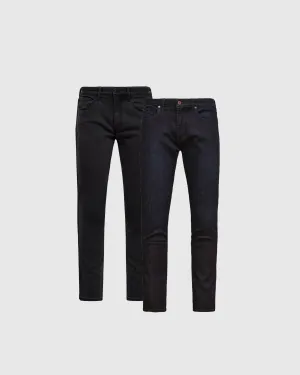 Indigo and Black Wash Slim Comfort Stretch Jeans 2-Pack