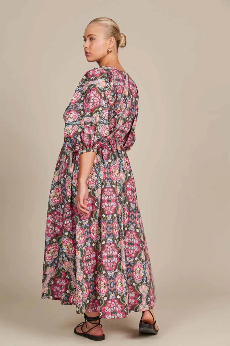 ISLE OF MINE Remi Maxi Dress - Olive Fleuron