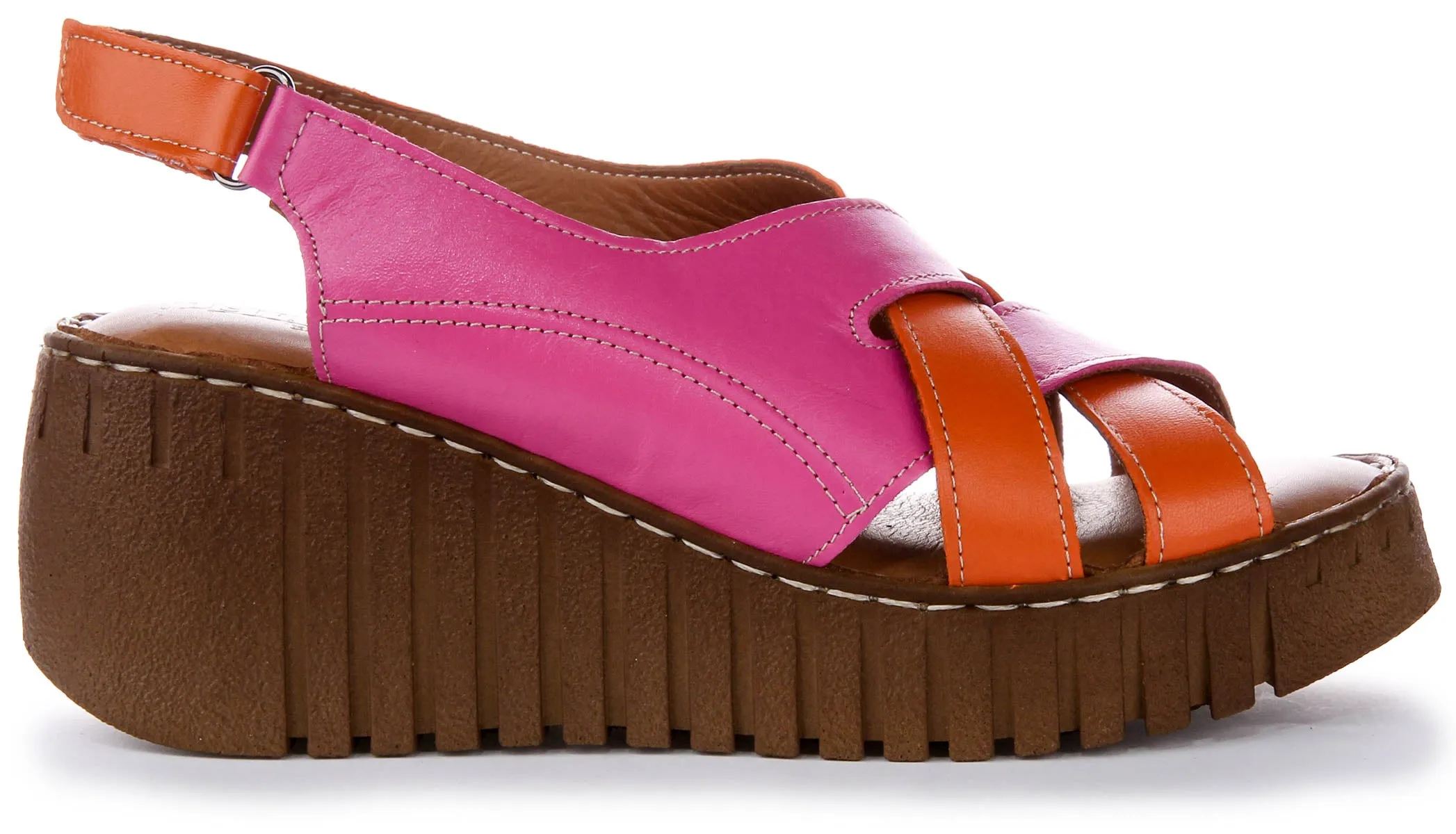 Justinreess England Adele Soft Footbed Sandal Pink Orange | Secret Sale