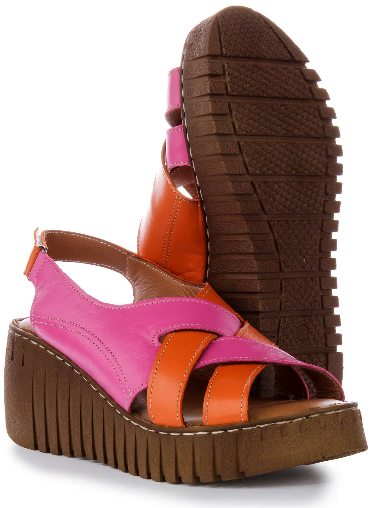 Justinreess England Adele Soft Footbed Sandal Pink Orange | Secret Sale