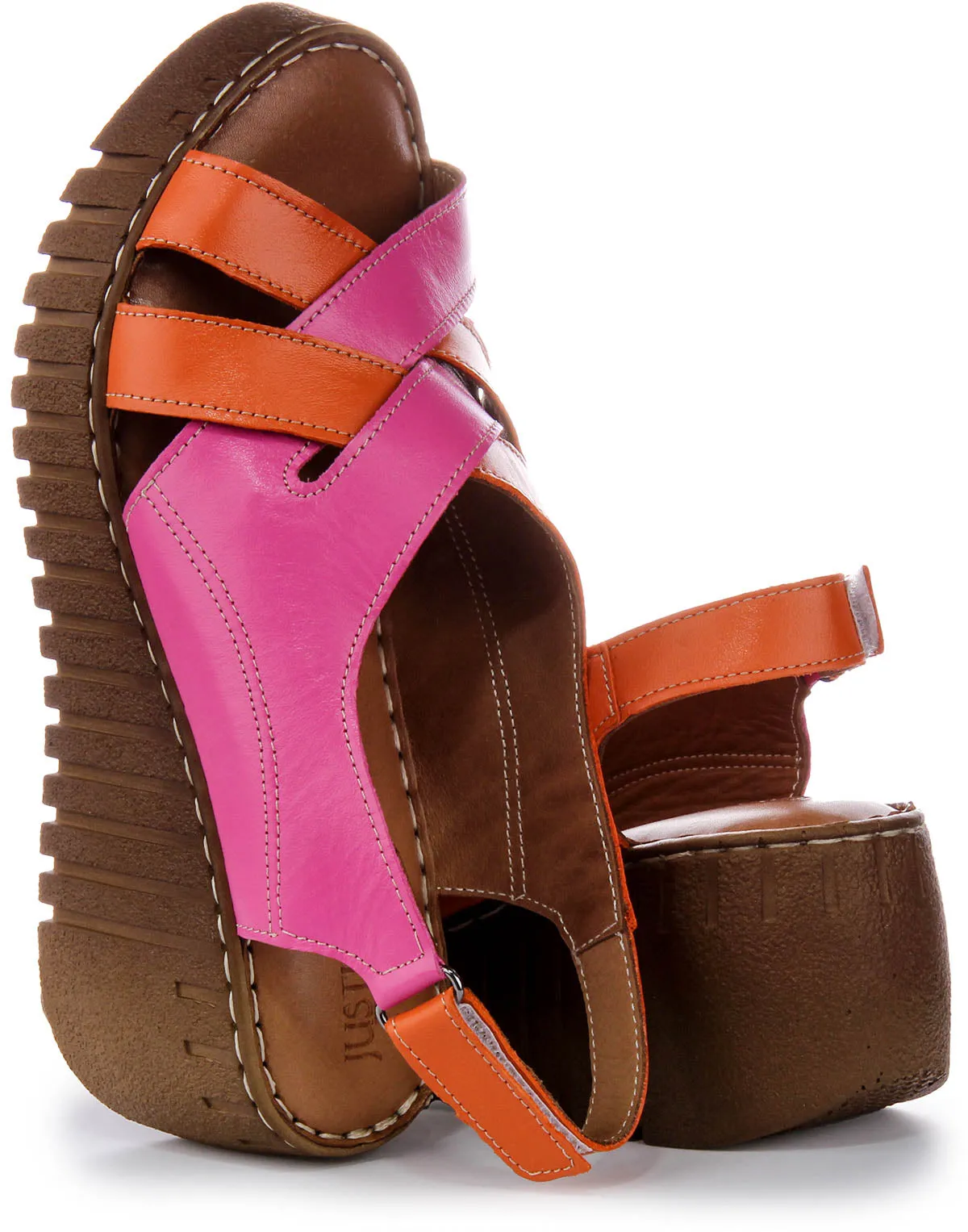 Justinreess England Adele Soft Footbed Sandal Pink Orange | Secret Sale