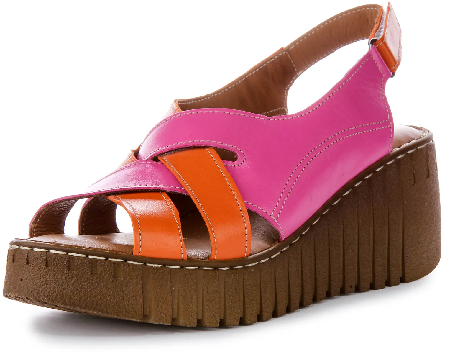 Justinreess England Adele Soft Footbed Sandal Pink Orange | Secret Sale