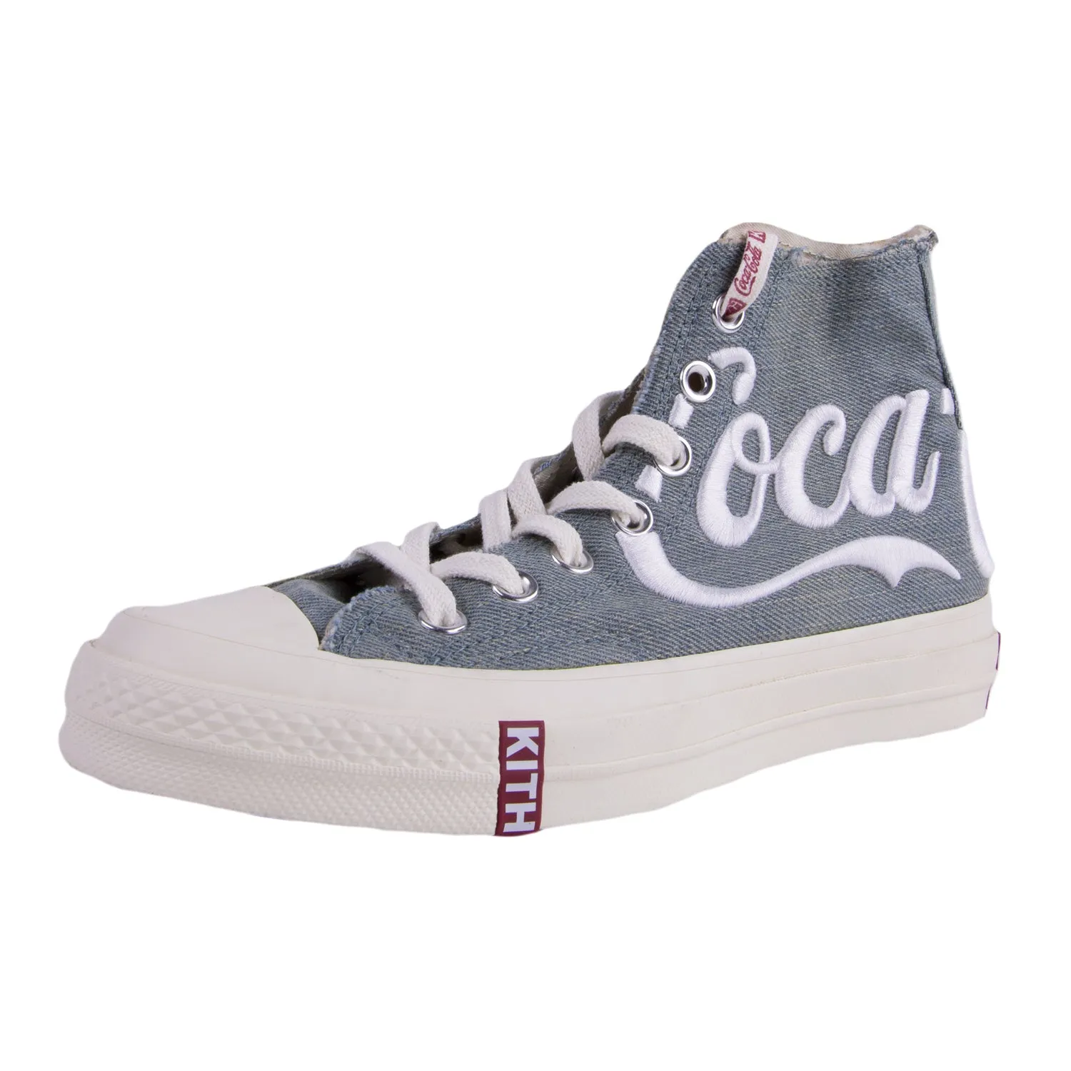 KITH X CONVERSE X COCA COLA RARE Chuck 70 Hi Sneakers, Denim, M 6.5 / W 8.5