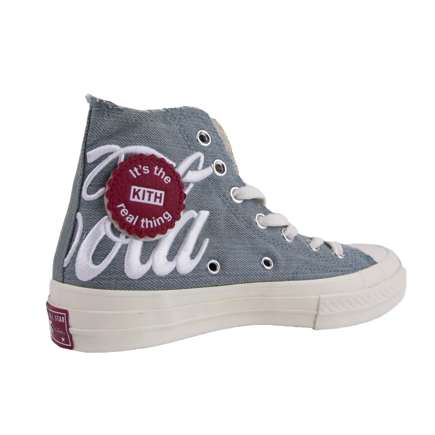 KITH X CONVERSE X COCA COLA RARE Chuck 70 Hi Sneakers, Denim, M 6.5 / W 8.5