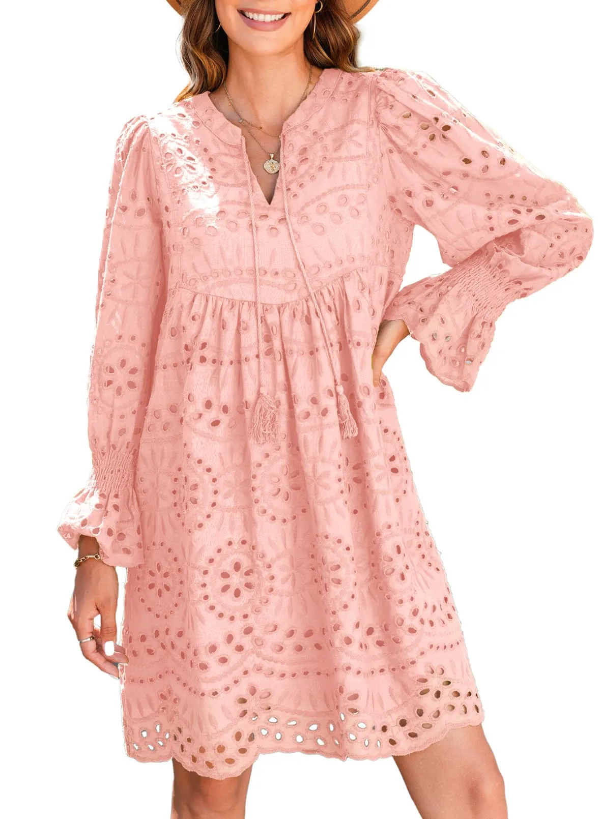 💃Last Day Sales 50% OFF🎉A Line Hollow Out Lace Ruffle Party Dresses