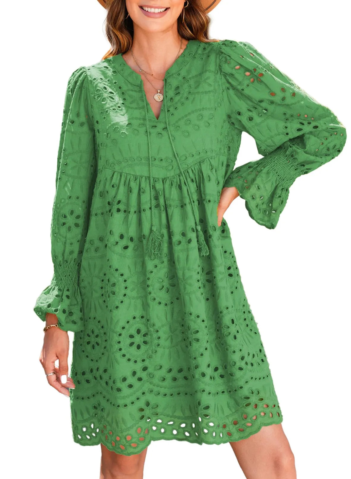 💃Last Day Sales 50% OFF🎉A Line Hollow Out Lace Ruffle Party Dresses