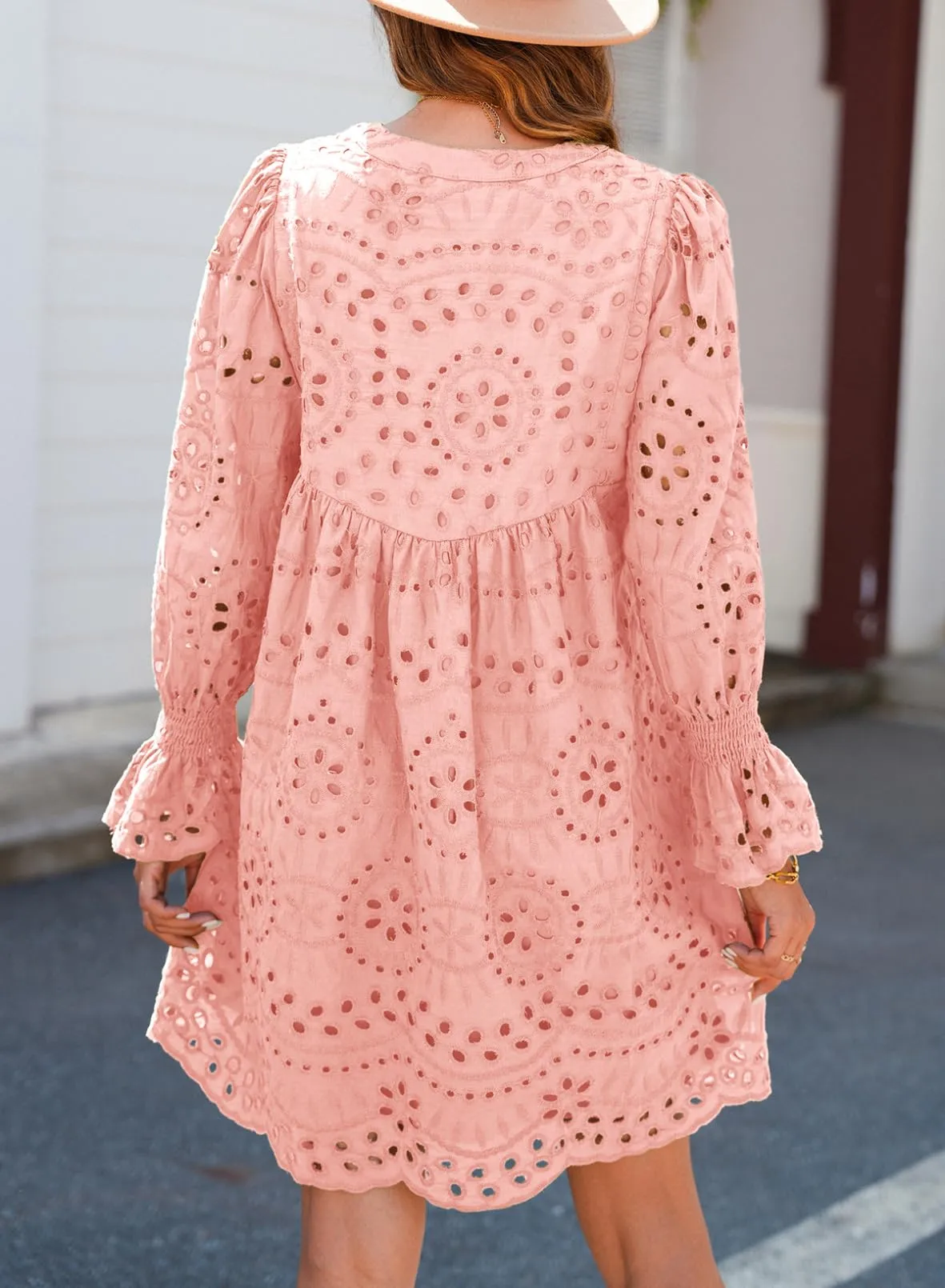 💃Last Day Sales 50% OFF🎉A Line Hollow Out Lace Ruffle Party Dresses