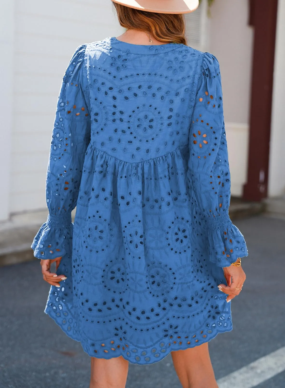 💃Last Day Sales 50% OFF🎉A Line Hollow Out Lace Ruffle Party Dresses