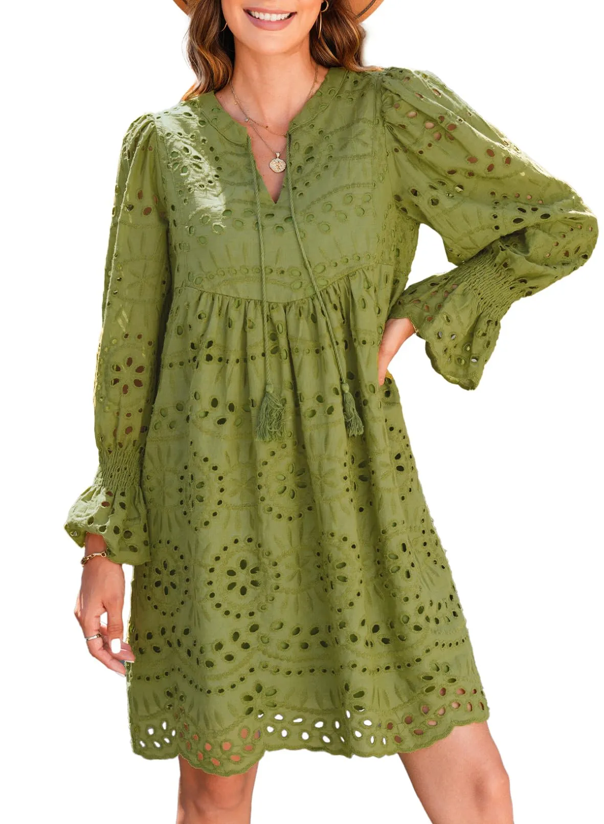 💃Last Day Sales 50% OFF🎉A Line Hollow Out Lace Ruffle Party Dresses