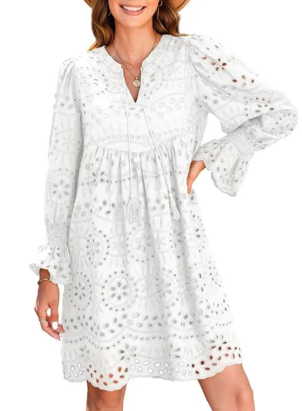 💃Last Day Sales 50% OFF🎉A Line Hollow Out Lace Ruffle Party Dresses