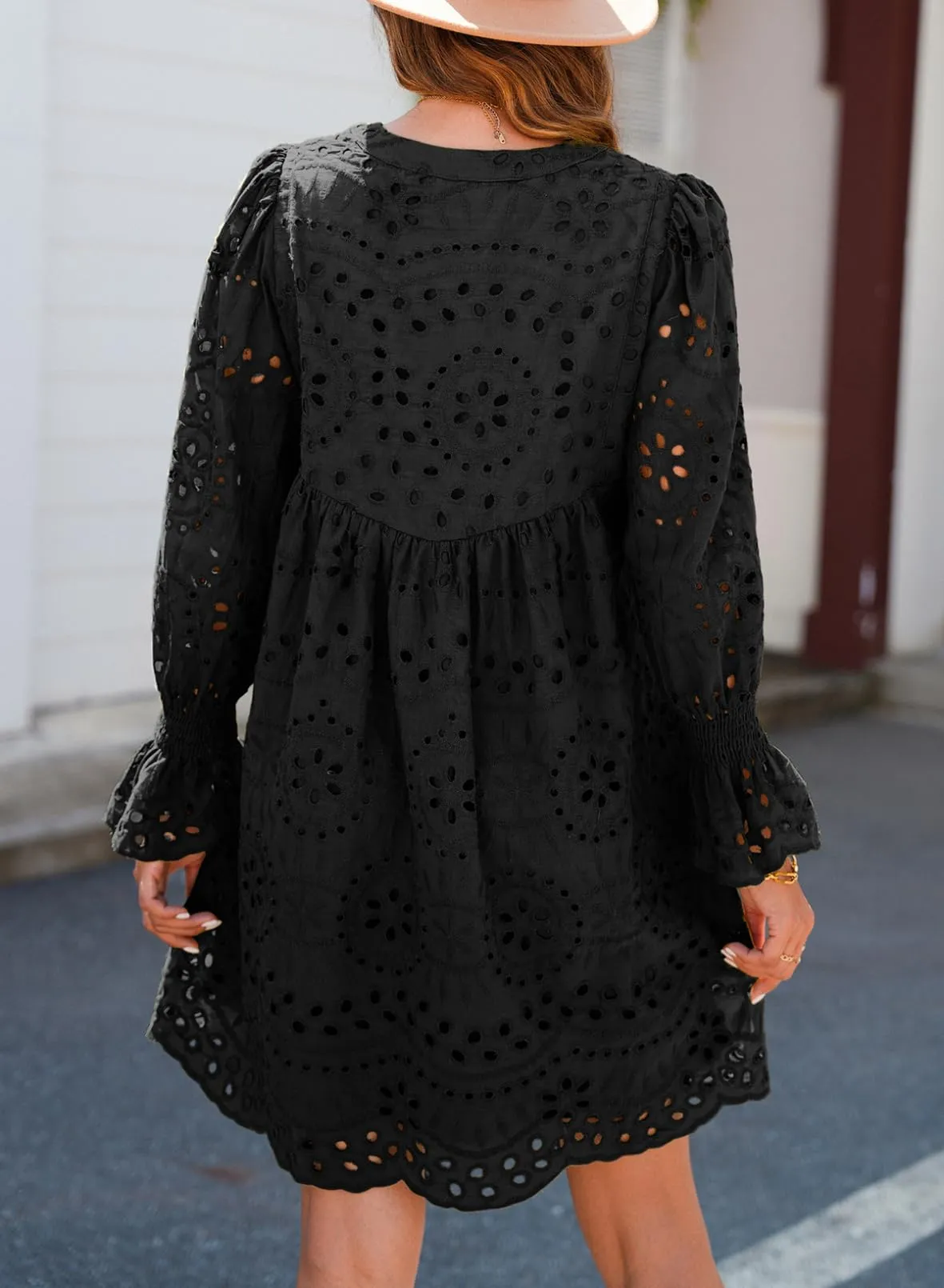 💃Last Day Sales 50% OFF🎉A Line Hollow Out Lace Ruffle Party Dresses
