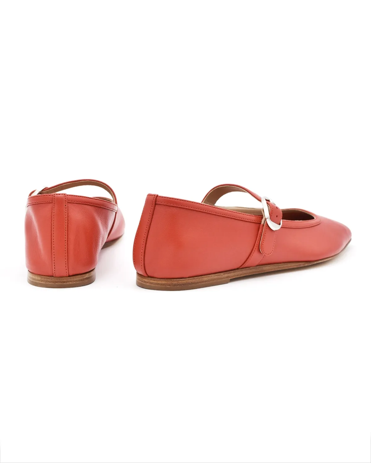 Le Monde Beryl Mary Jane Ballet Flat in Blood Orange