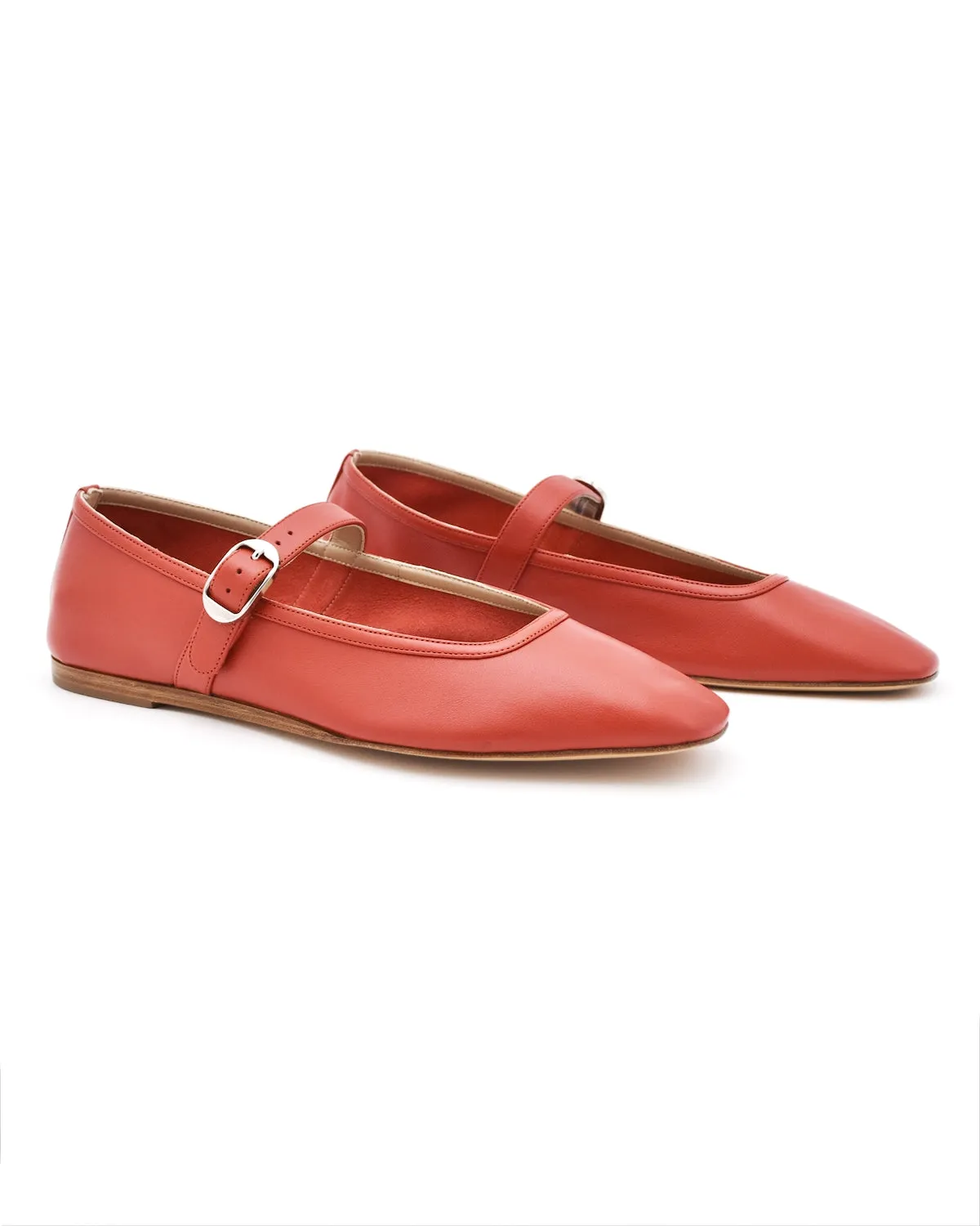 Le Monde Beryl Mary Jane Ballet Flat in Blood Orange