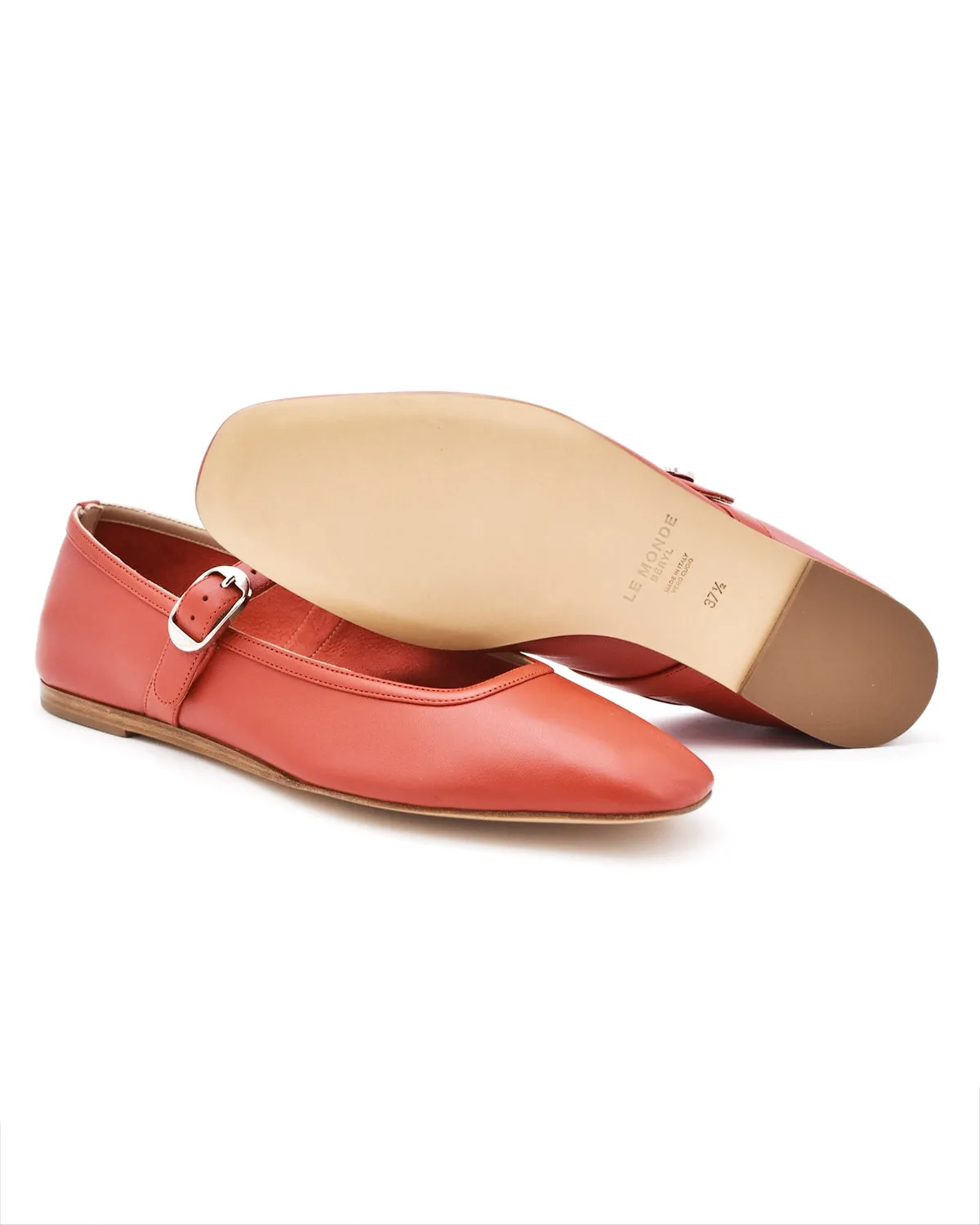 Le Monde Beryl Mary Jane Ballet Flat in Blood Orange