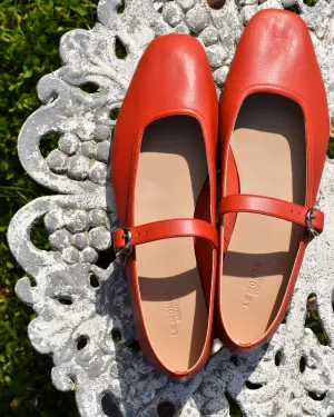 Le Monde Beryl Mary Jane Ballet Flat in Blood Orange