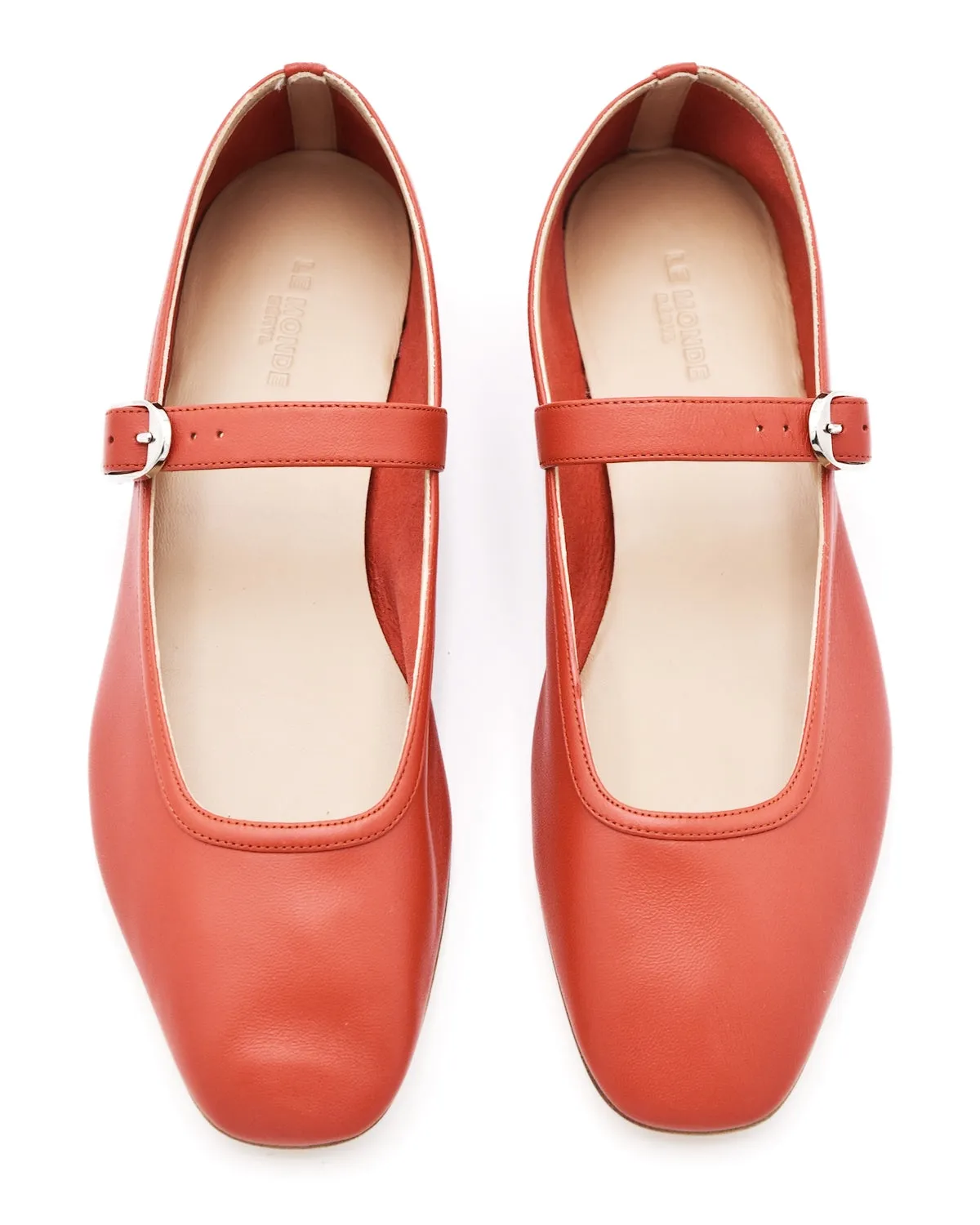 Le Monde Beryl Mary Jane Ballet Flat in Blood Orange