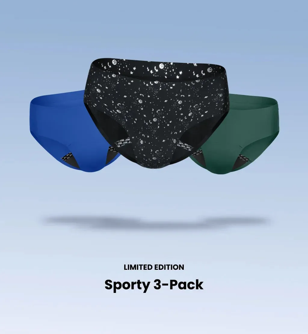 Leakproof UltraThin No-Show Underwear Bikini 3-Pack (4-Pack Item)