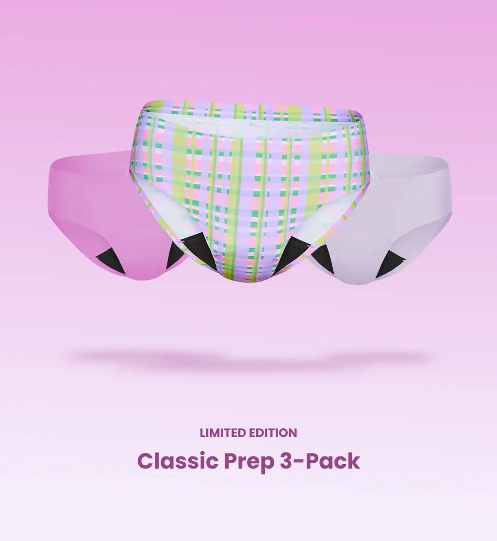 Leakproof UltraThin No-Show Underwear Bikini 3-Pack (4-Pack Item)