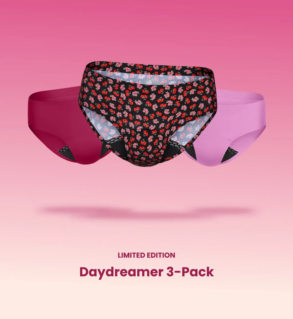Leakproof UltraThin No-Show Underwear Bikini 3-Pack (4-Pack Item)