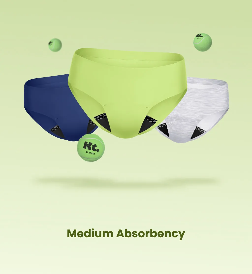 Leakproof UltraThin No-Show Underwear Bikini 3-Pack (4-Pack Item)