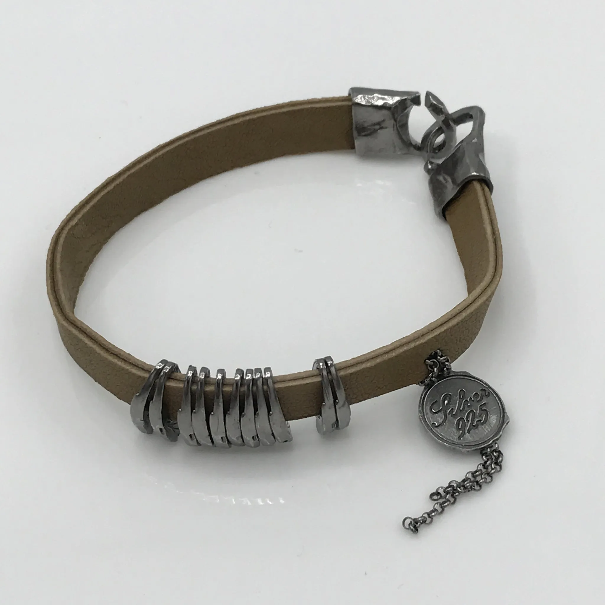 Leather & Silver Bracelet