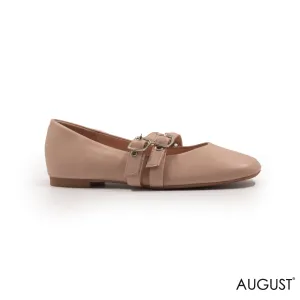 LEATHER  BALLET FLATS WITH STRAPPY