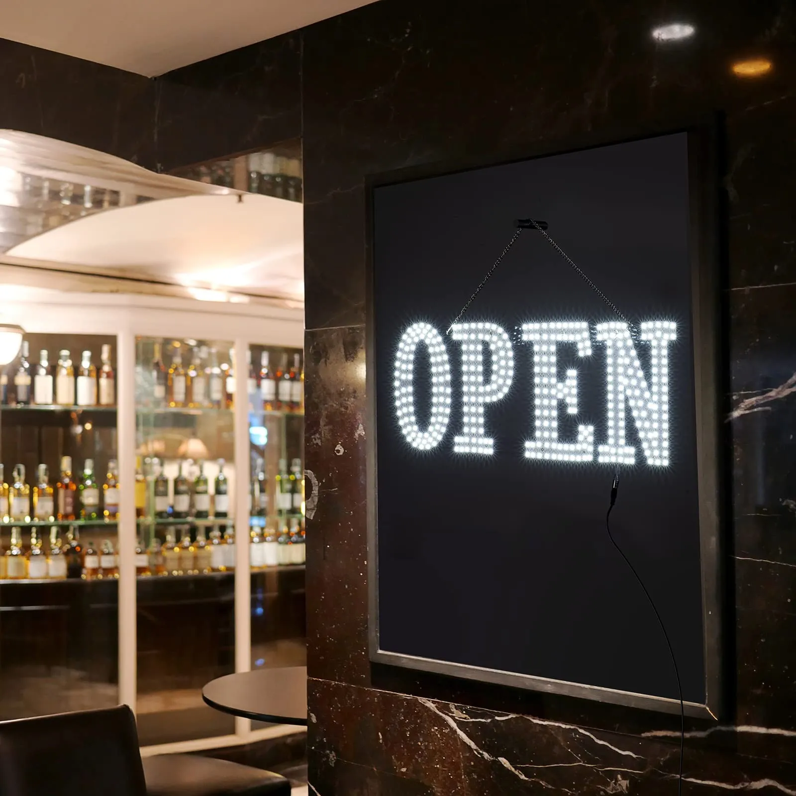 LED Open Signs for Business, 40"x14" Extra Jumbo Unique Design Super Bright Open Sign with Chain, High Visibility Open Sign for Stores Bar Hotel Retail Shops Window Salon Office