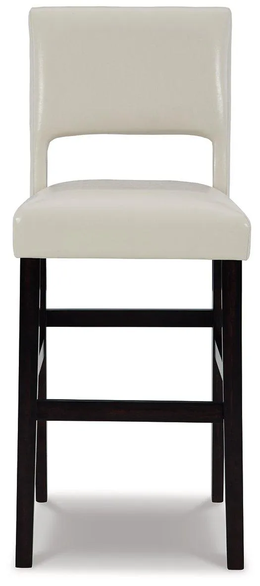 Leektree Ivory/Brown Bar Height Bar Stool (Set of 2)