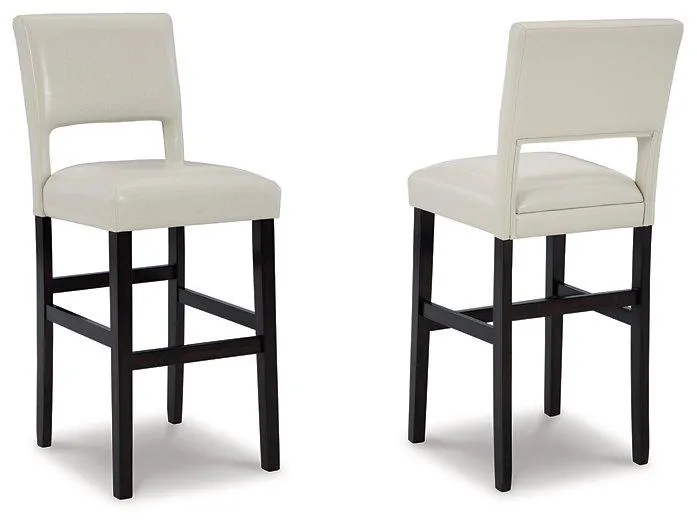 Leektree Ivory/Brown Bar Height Bar Stool (Set of 2)