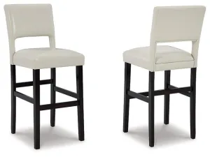 Leektree Ivory/Brown Bar Height Bar Stool (Set of 2)