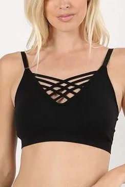 LUCY STRAPPY BRALETTE BLACK
