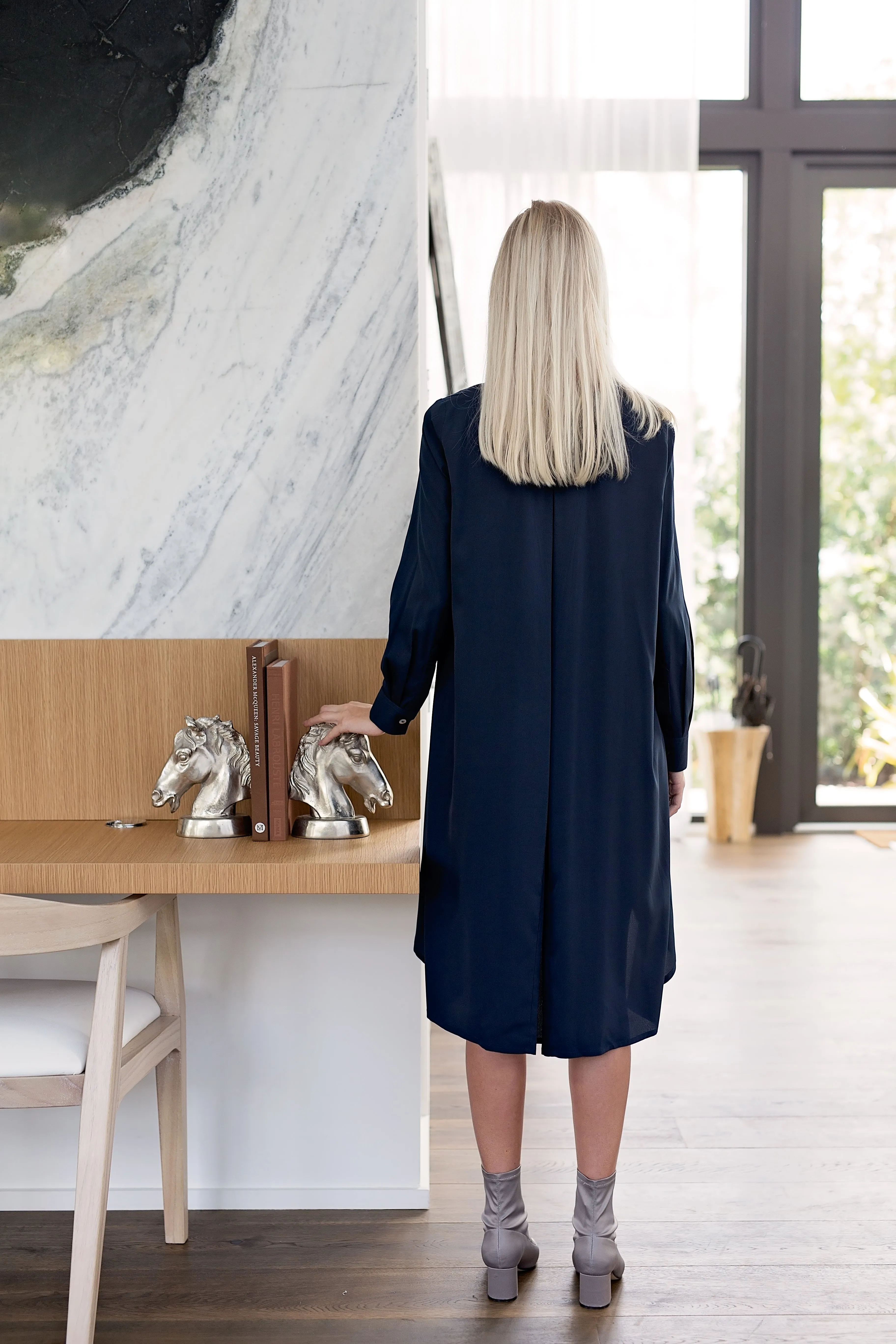 Maaya Short Length - Navy Crepe
