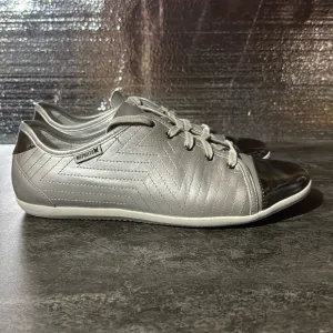 MEPHISTO Ketty Cap Toe Lace up Silver Sneakers. Size US 10