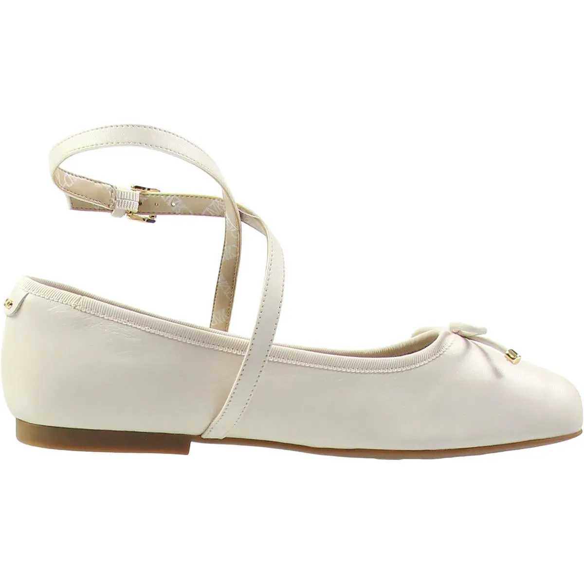 MICHAEL Michael Kors Womens Strappy Leather Ballet Flats