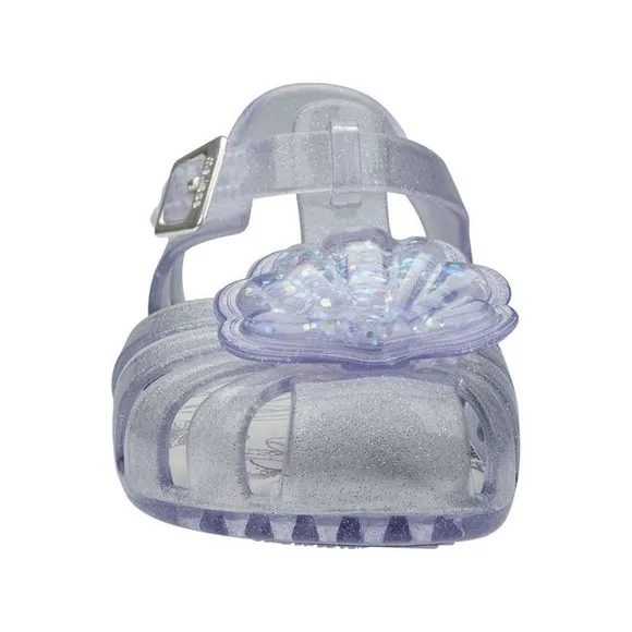 Mini Melissa Aranha XII-Clear Glass Sparkly Shell seashell Sandals size 7