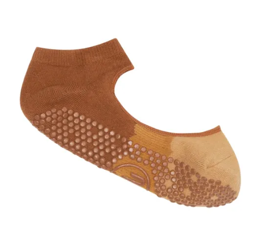 MoveActive Slide On Non Slip Grip Sock - Waffle Rust
