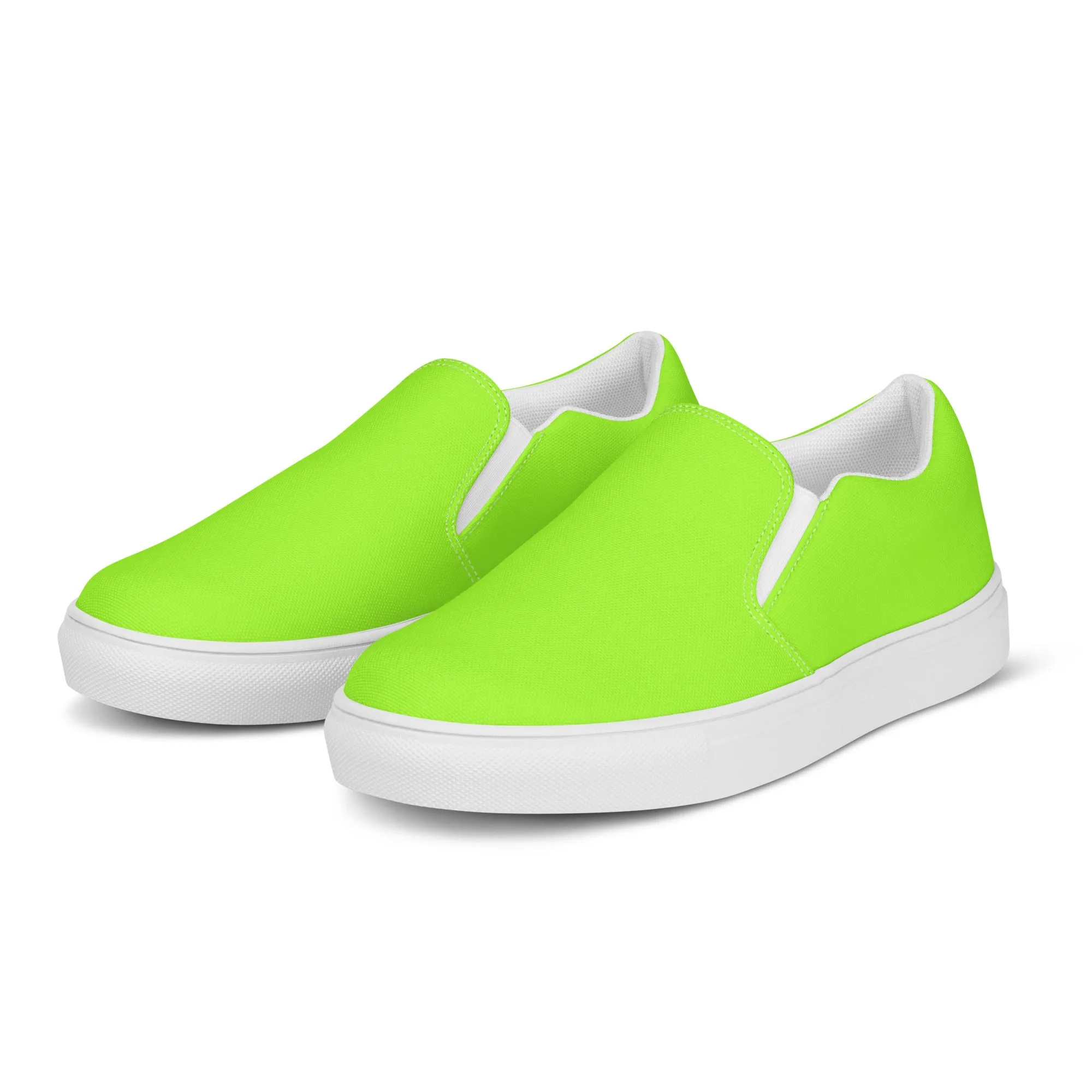 Neon Green Men’s Slip On Canvas Shoes Sneakers