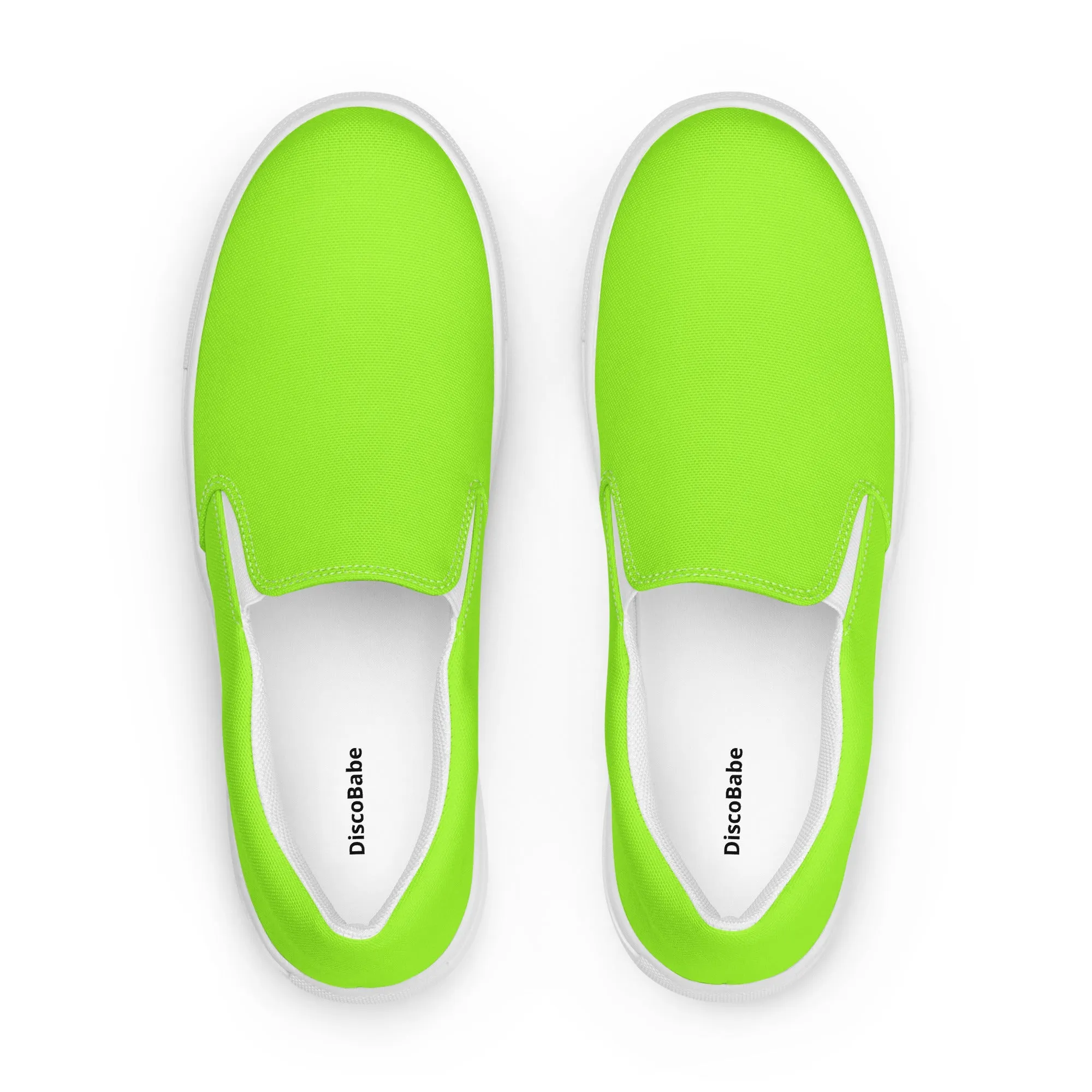 Neon Green Men’s Slip On Canvas Shoes Sneakers
