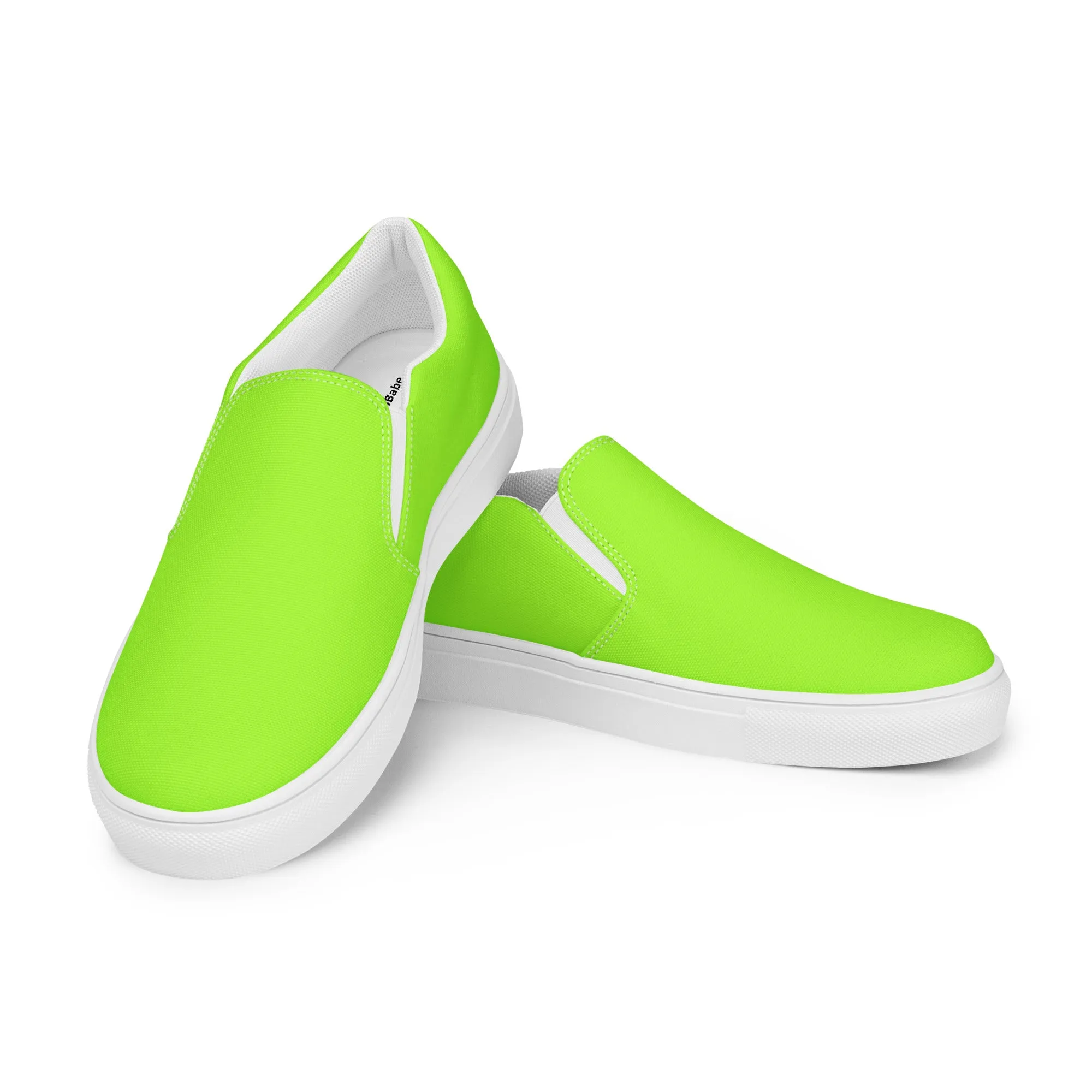Neon Green Men’s Slip On Canvas Shoes Sneakers