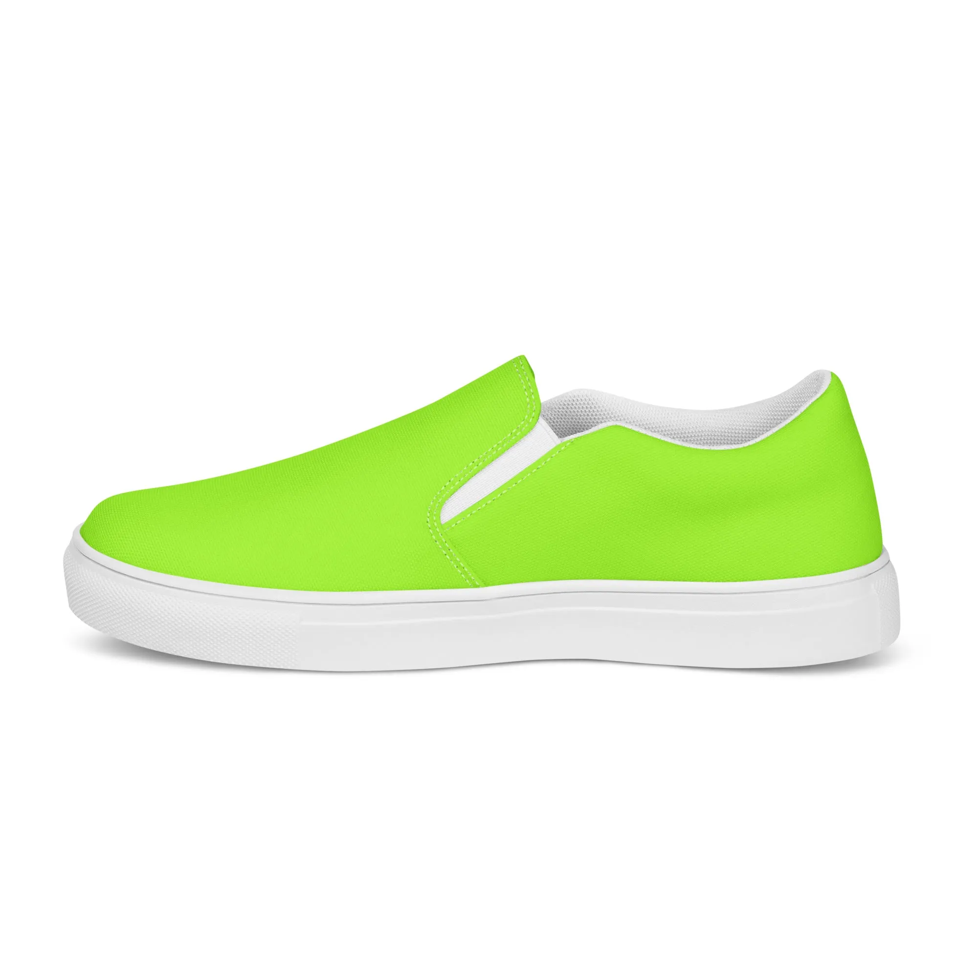 Neon Green Men’s Slip On Canvas Shoes Sneakers