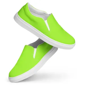 Neon Green Men’s Slip On Canvas Shoes Sneakers