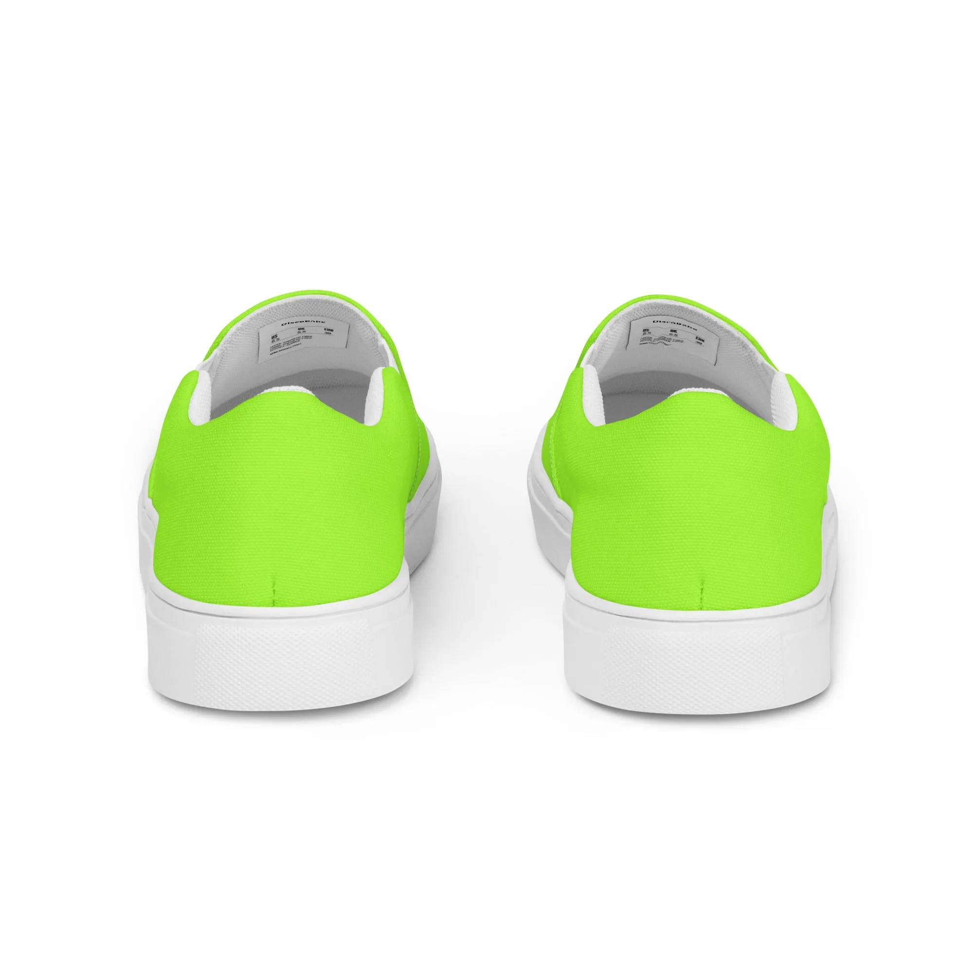 Neon Green Men’s Slip On Canvas Shoes Sneakers